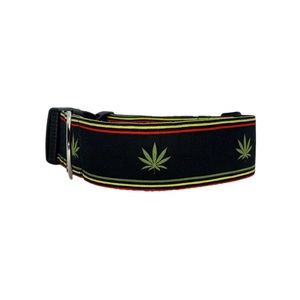 2” Black Cannabis Dog Collar